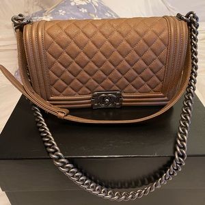 Authentic Chanel boy bag old medium